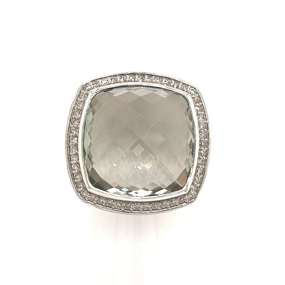 David Yurman Jewelry - David Yurman Estate Prasiolite Diamond Ring Sterling Silver 18.12 TCW DY56